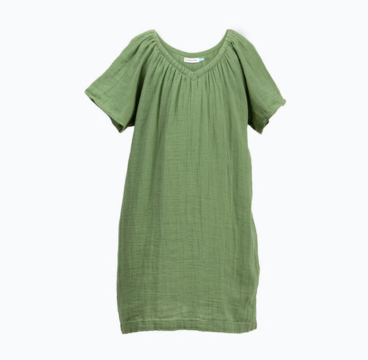 girl's mae cotton gauze house dress | sage