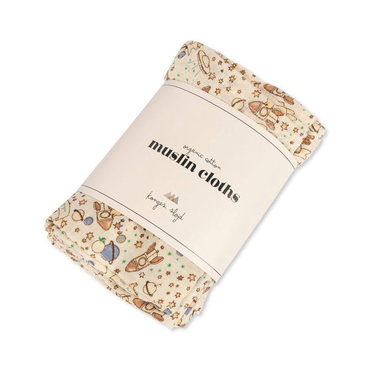 3 pack muslin cloth | ciel magique bleu