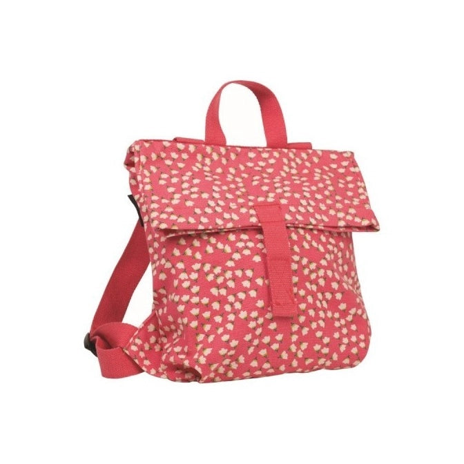 mini messenger backpack | pink floral