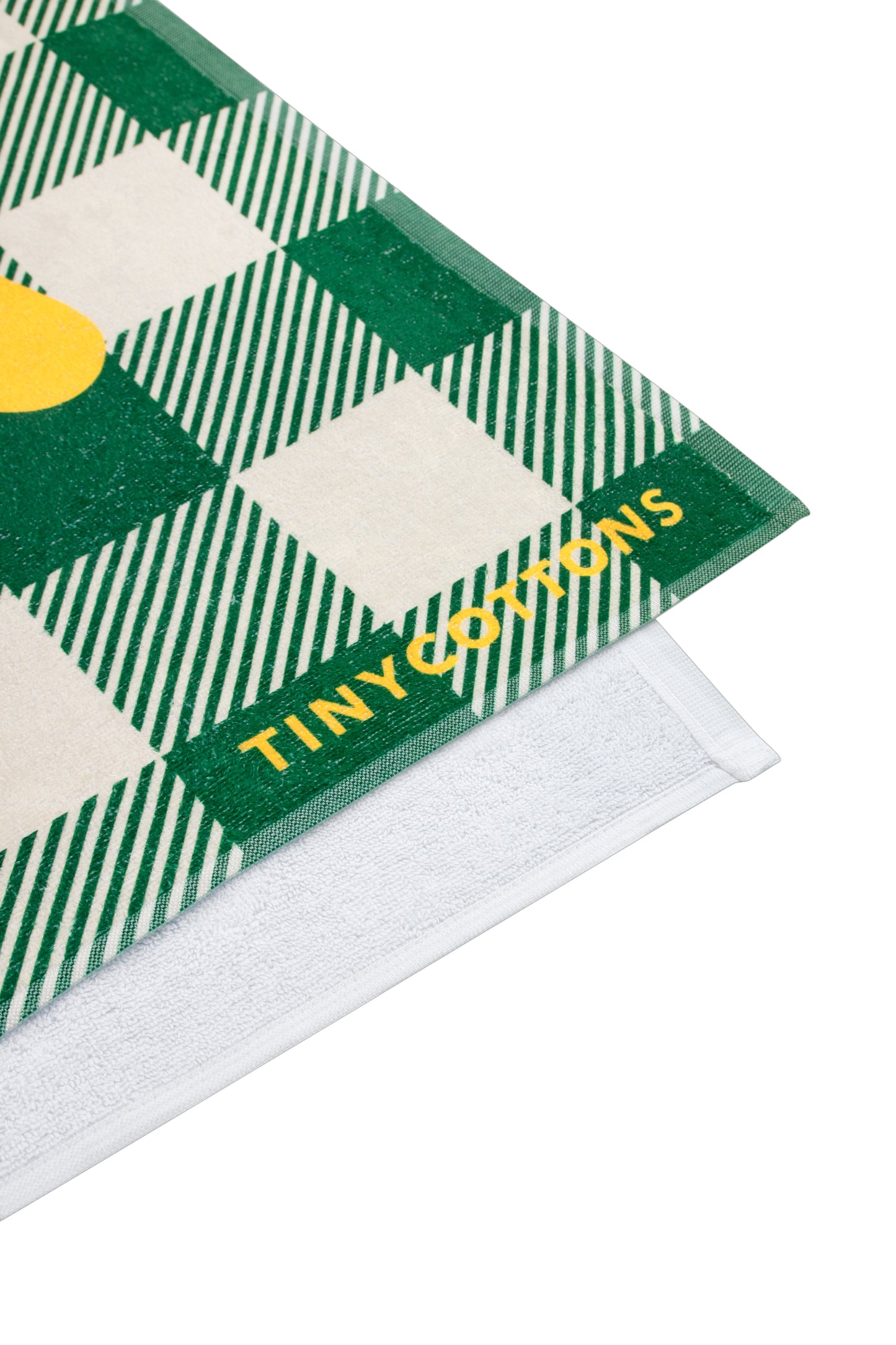 siesta towel | light cream + pine green
