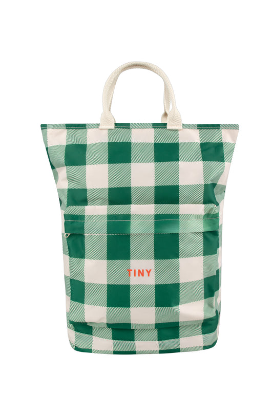 check totepack | light cream + pine green