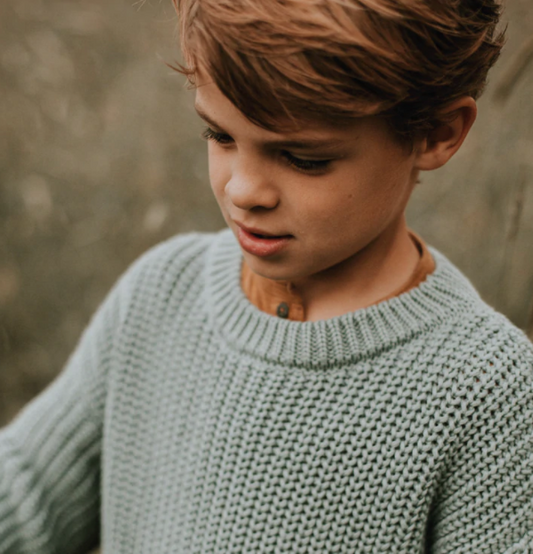chunky knitted sweater | ocean