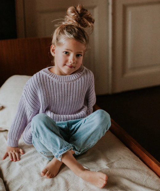 chunky knitted sweater | lilac