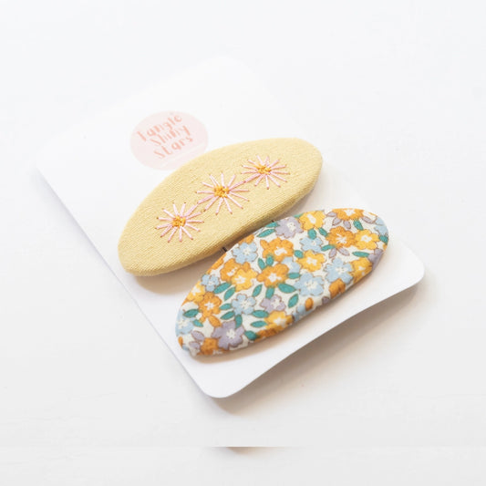 embroidered hairclips