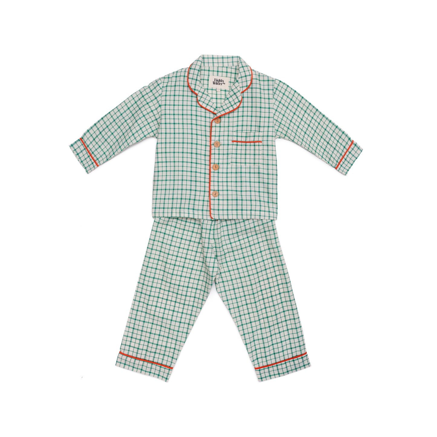 lennon pajamas | green window check