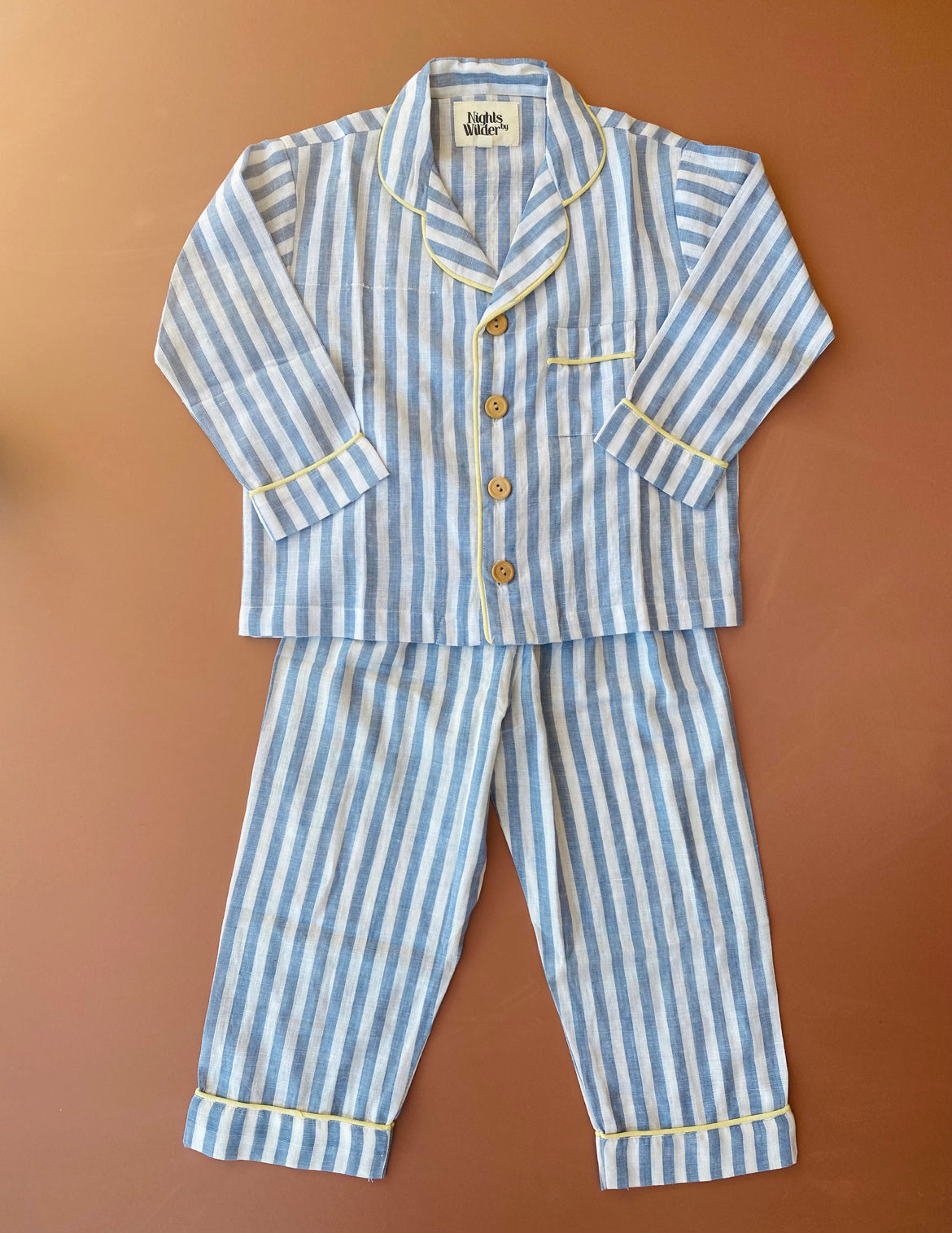 lennon pajamas | blue & white stripe