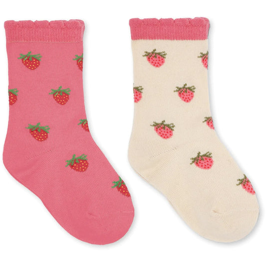 2 pack jacquard socks | strawberry pink